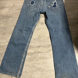 True Religion Distressed Blue Jeans